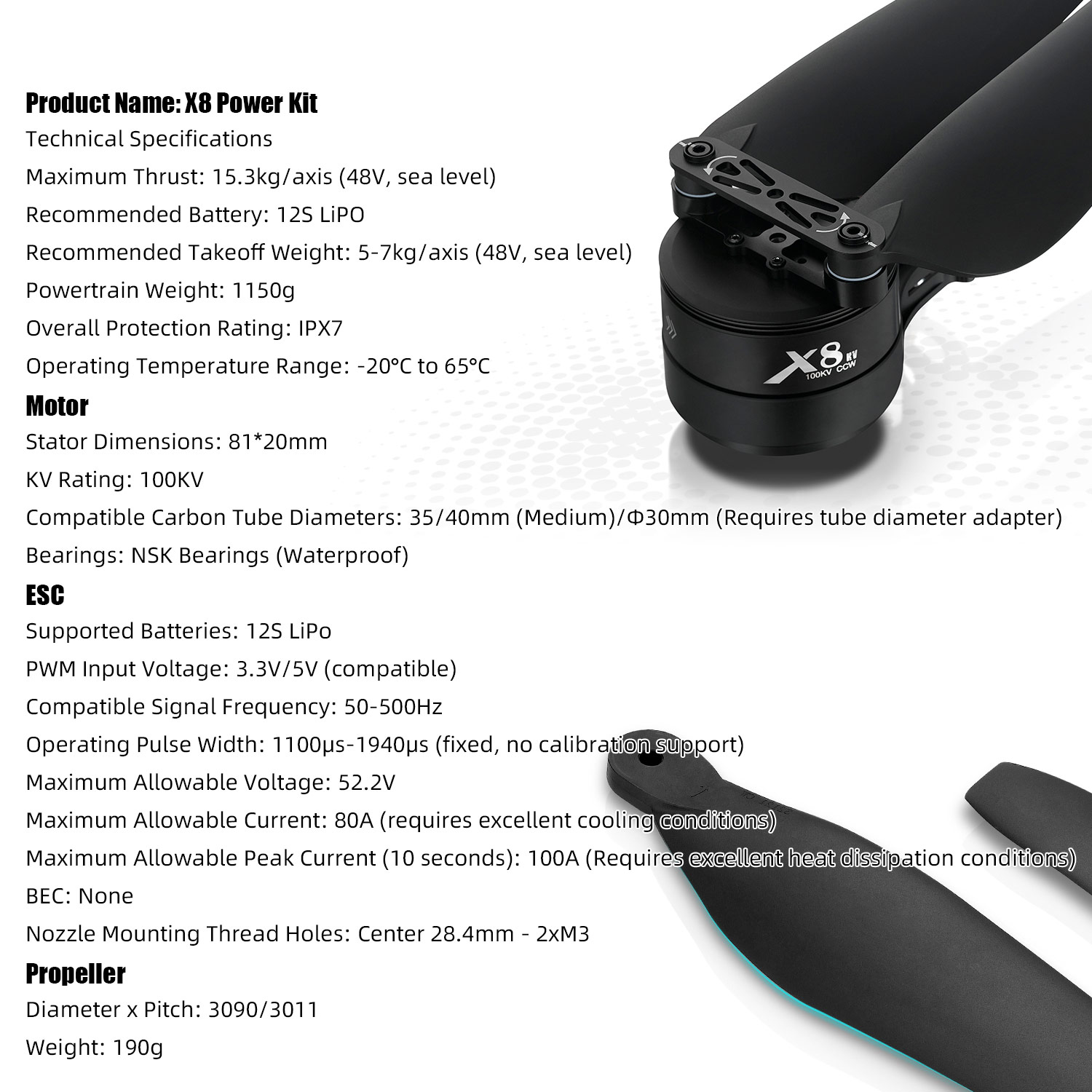 Kit de sistema de alimentación - Drone Kit Heavy Lift reseña y precio